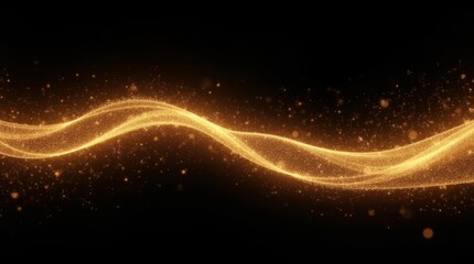 Obraz premium Golden Wave of Sparkling Particles