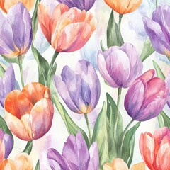 Hand-Painted Floral Elegance Seamless Design for Fabric and Wallpaper