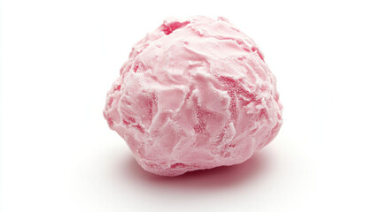 Close up of single, pink, frosted candy its textured surface evokes sense of delicate sweetness