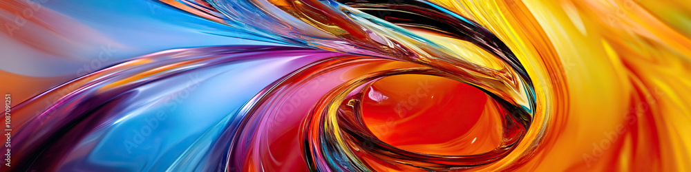 Aufkleber abstract art in ascension: vibrant colors swirl and twist, creating a dynamic and mesmerizing textur