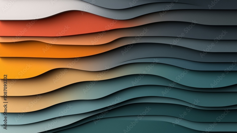 Poster vibrant abstract layers, a dynamic composition of colorful gradients and luminous effects, ideal for
