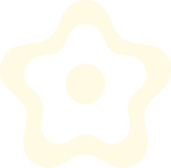 Beige five petal star shaped flower. Traditional flower element for Japanese and Chinese prints and postcards. Simple vector decorative element isolated on white background