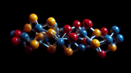 Amino Acid Structure, intricate molecular arrangement showcasing the fundamental building blocks of proteins, vibrant colors emphasizing chemical bonds