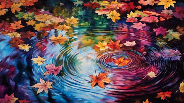 autmn background with golden leaves