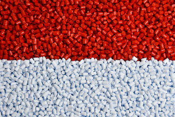 Red and white masterbatch granules cold cut type,color pigment carrier polymer in plastic...