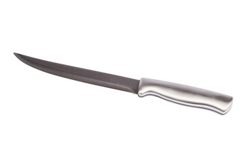 Stainless steel kitchen isolated on white background, Blank for design.