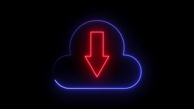 A down arrow features a sharp, downward-pointing design, often illuminated in bright neon colors. It symbolizes descent, lowering, or direction, drawing attention with its vibrant, bold, and dynamic .