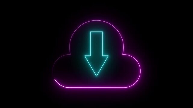 A down arrow features a sharp, downward-pointing design, often illuminated in bright neon colors. It symbolizes descent, lowering, or direction, drawing attention with its vibrant, bold, and dynamic .