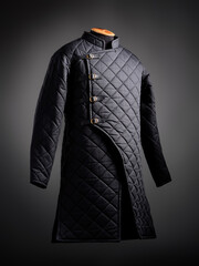 Historical fashion. Medieval knight cloth. Padded jacket gambeson.