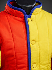 Historical fashion. Medieval knight cloth. Padded jacket gambeson.