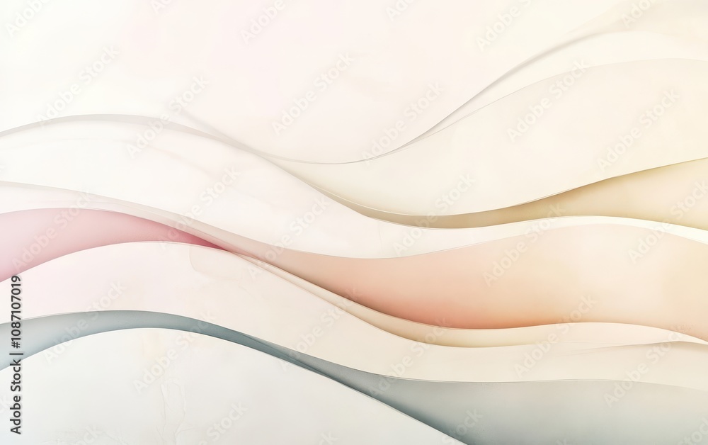 Poster abstract minimalist design with smooth curves and soft color transitions, ideal for modern art, back