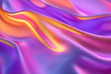 Obraz premium Abstract Waves of Colorful Silk: A Stunning Blend of Purple and Orange Hues