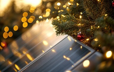close up solar panel christmas 