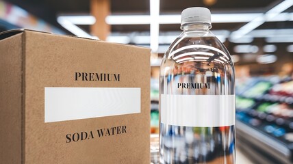 Fototapeta premium A 3d illustration of a custom product display mock-up template design, Empty product mock-up template.