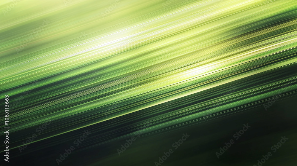 Poster abstract green motion blur with diagonal light stripes creating a dynamic and futuristic effect, per