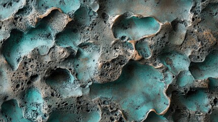 Textured dark verdigris concrete surface showcasing intricate patterns and organic shapes with a natural, weathered appearance.