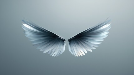 Obraz premium The wings of a bird are shown in a silver color