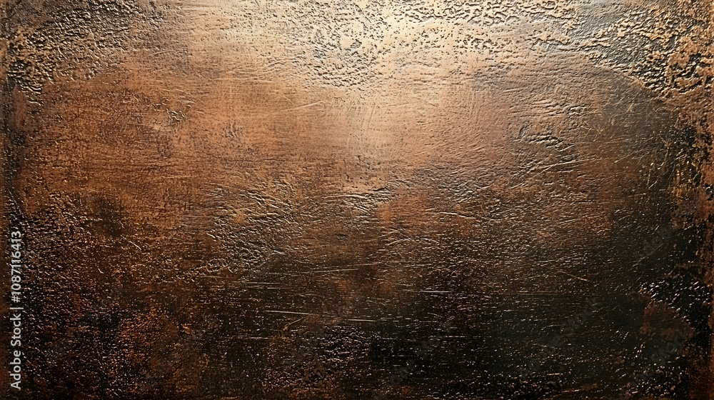 Poster abstract brown and copper textured background with subtle light reflection