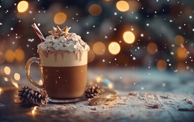 hot drink cozy christmas background professional photo