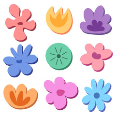 A collection of colorful flowers with the word  flower  on the bottom