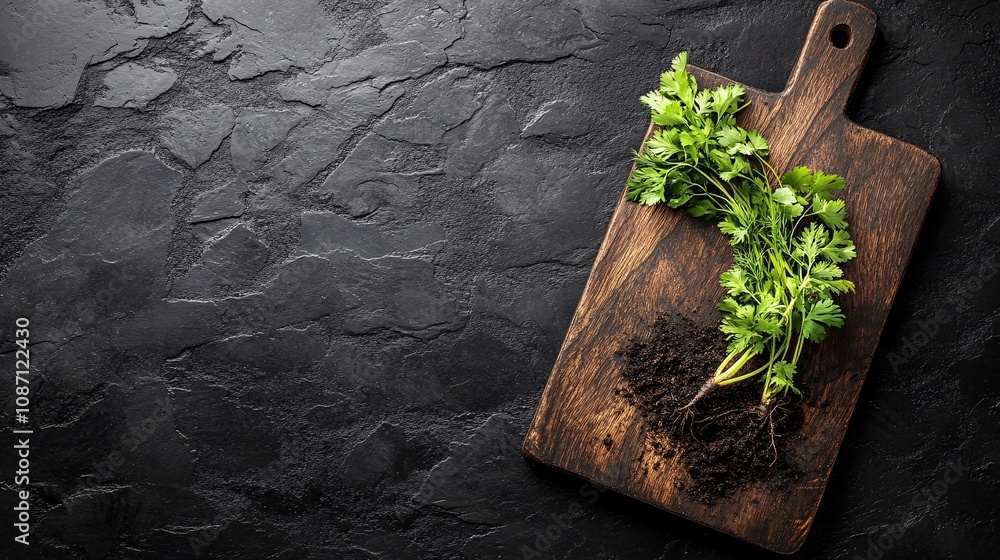 Aufkleber freshly harvested organic beets with dirt on their roots surrounded by sprigs of dill and cilantro o