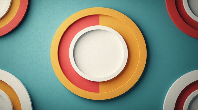 Vibrant concentric circle design, dynamic radial pattern, eye-catching visuals for advertisements and promotional materials