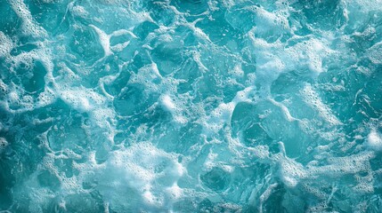 Fototapeta premium Abstract ocean water texture with white foam.