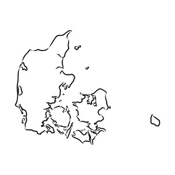 recommend clip art: Denmark map hand drawn sketch. Country map for infographic. Vector
