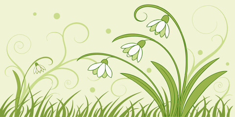 green spring abstract background - vector illustration 
