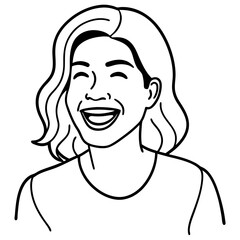 smiling young woman laugh