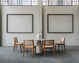 Frames mockup. Living room wall poster mockup. Interior mockup with house background. Modern interior design. 