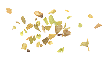 Close up chopped dry oregano isolated on white, clipping