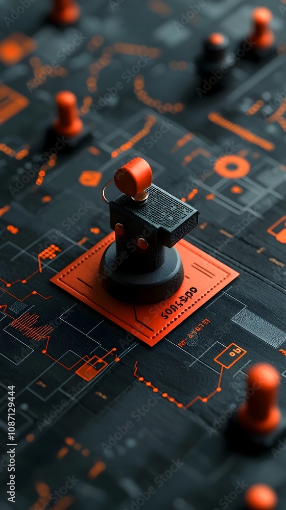 Poster futuristic command center with glowing holographic data overlays abstract algorithmic data structure