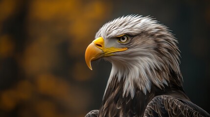 Obraz premium Portrait of Female White-Tailed Eagle with Head Turned