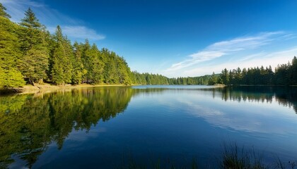 Fototapeta premium Relax by the lake with stunning mountain backdrops. 