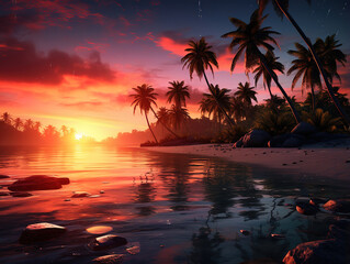 Fantastic Beautiful seaside landscape