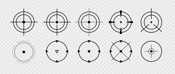 Target and aim icon. Aim gun. Red Crosshair. Shooting of firearms. Drawing aim. Precisely target. Successfully target

