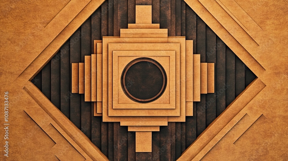 Poster abstract geometric pattern with a central circle
