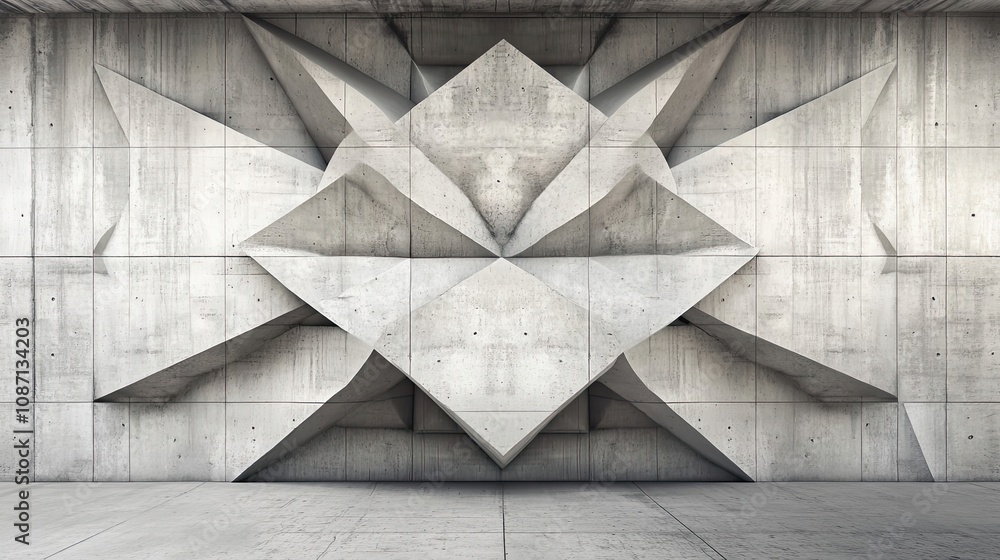 Poster abstract geometric concrete wall with triangular design
