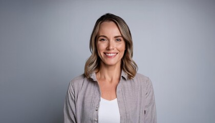 Obraz premium Happy Woman On Isolated Background