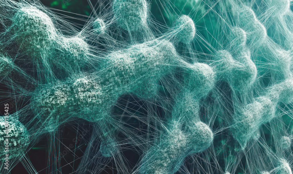 Poster interwoven cellular structures form a complex, ethereal network