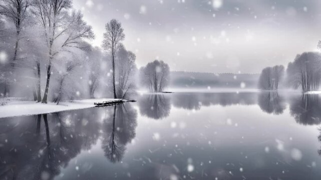 winter with river