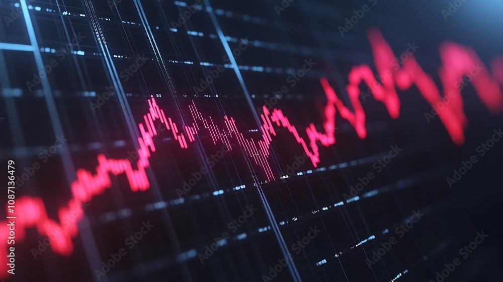 Aufkleber navigating market volatility:3d data visualization for economic forecasting and business risk analys
