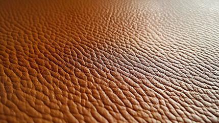 Close-up Macro Shot of a Brown Leather Texture with a Wavy Pattern