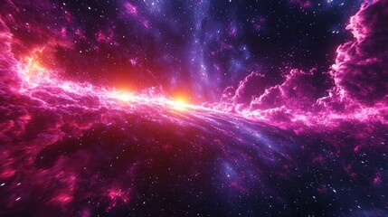 Obraz premium Neon light acceleration party event futuristic venue abstract background dynamic environment immersive experience