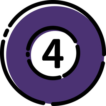 recommend clip art: Sports outline icons-Number 4 Billiard Ball