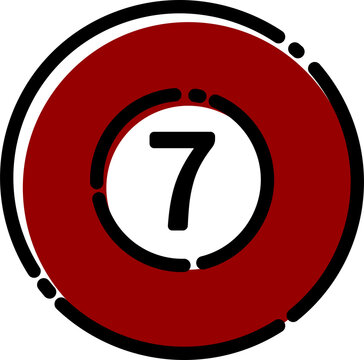 recommend clip art: Sports outline icons-Number 7 Billiard Ball