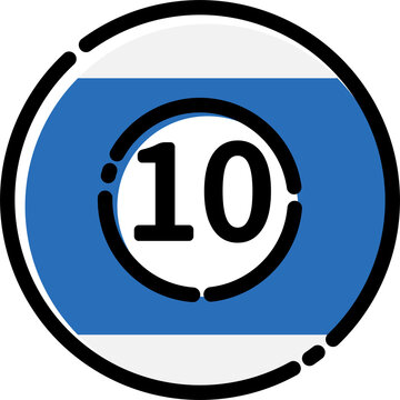 recommend clip art: Sports outline icons-Number 10 Billiard Ball