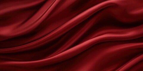 Fototapeta premium Abstract red background. Red fabric texture background. Red silk satin. Curtain. Luxury background for design. Shiny fabric. Wavy folds.