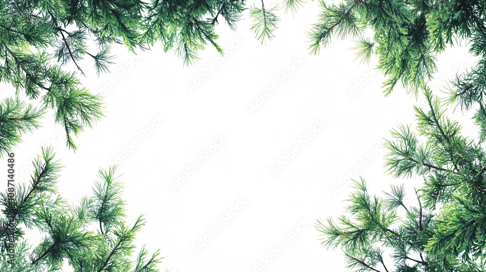 Poster Isolated on white background sprigs of dill showcasing its fine feathery leaves in a clean arrangement and side empty space for text Stockphoto style